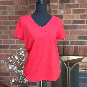 Jones New York Signature Red Vneck Tee